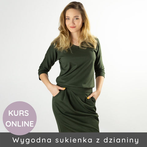 Kurs szycia online sukienki z dzianiny (model Vert)