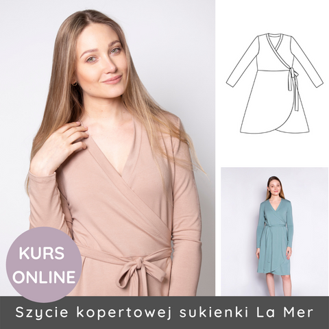 Kurs online szycia sukienki kopertowej La Mer XS-9XL