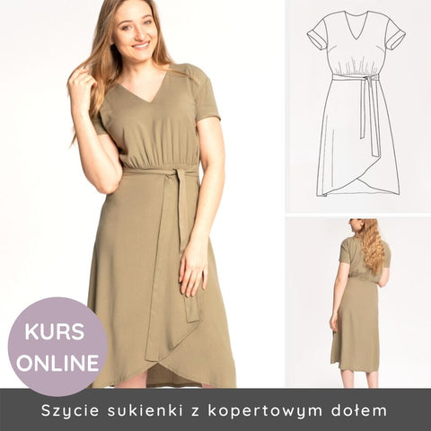 Kurs online szycia sukienki Olive z dekoltem V