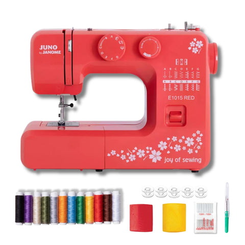 Maszyna do szycia Janome Juno E1015 RED + GRATISY + KURS obsługi