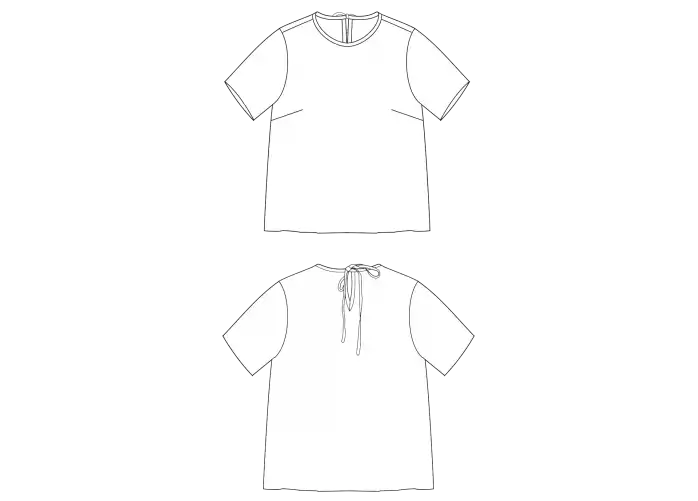 Wykrój - bluzka podstawowa BLANC