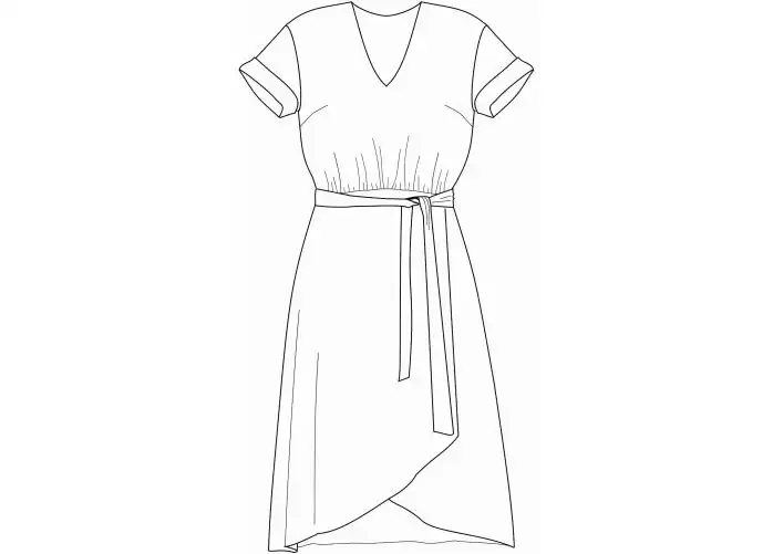Wykrój - sukienka z kopertowym dołem OLIVE