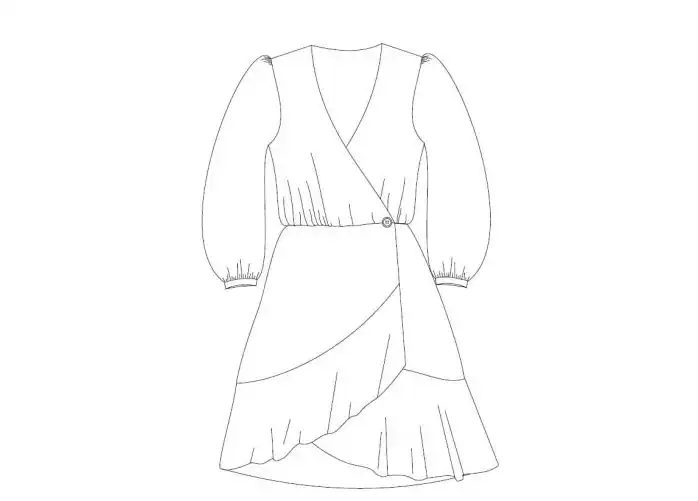 Wykrój - sukienka kopertowa TENDRE