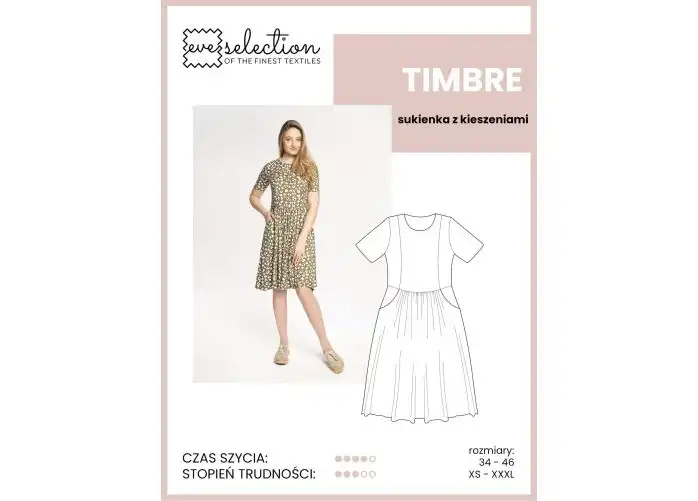 Wykrój - sukienka z kieszeniami TIMBRE